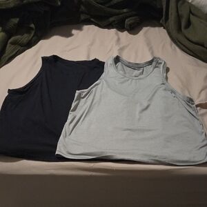 CRZ Yoga Black and Gray Sleeveless Tops